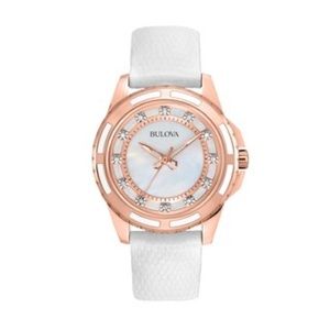 White & rose gold Bulova watch